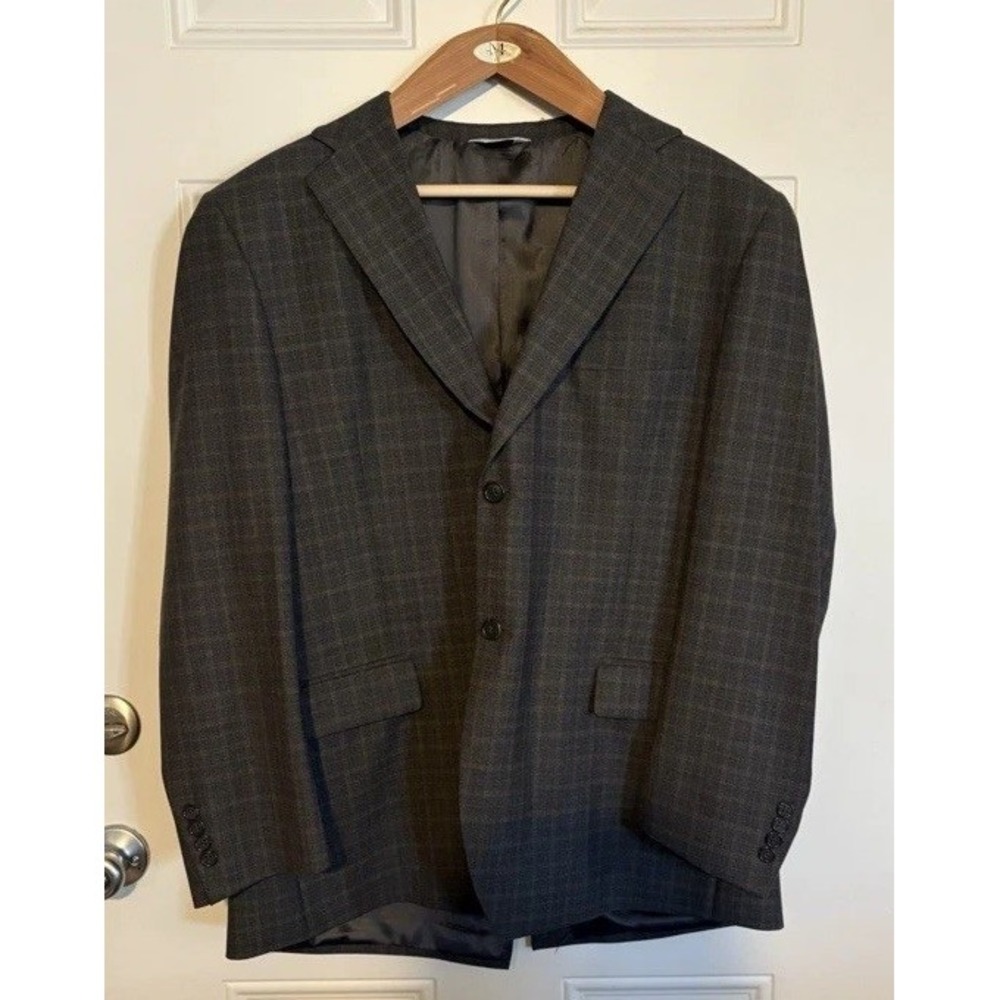 Joseph & Feiss Suit Jacket Only, Classic Faded Gray and Tan Plaid